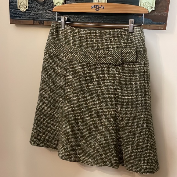 Sandra Angelozzi Green Boucle Trumpet Skirt Size 36 - Picture 5 of 16